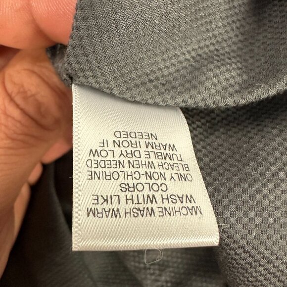 Rowm Mens Long Sleeve Button Down Shirt Solid Black Size L - Picture 7 of 7